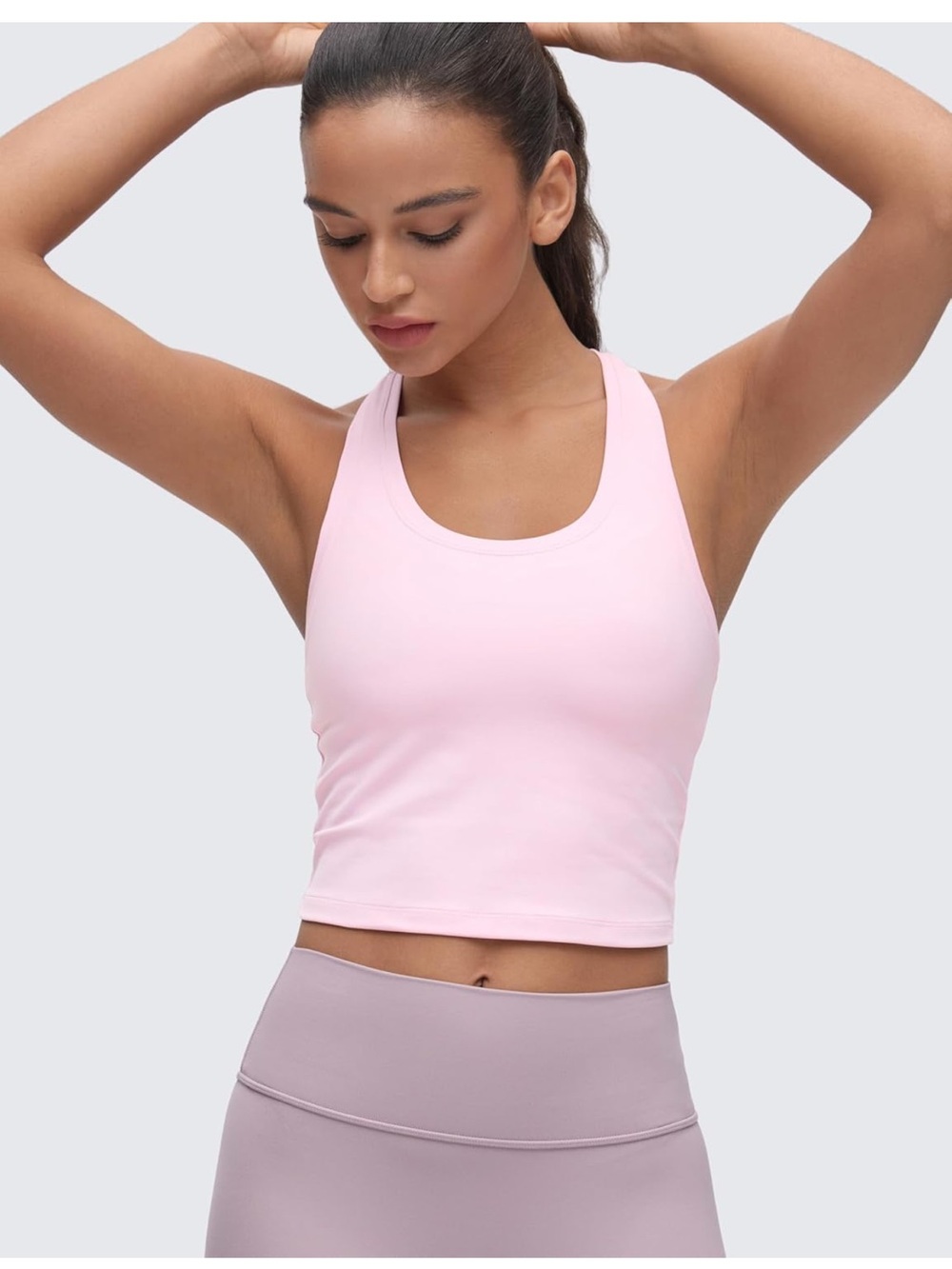 CRZ YOGA Light Pink Racerback Crop Tank
